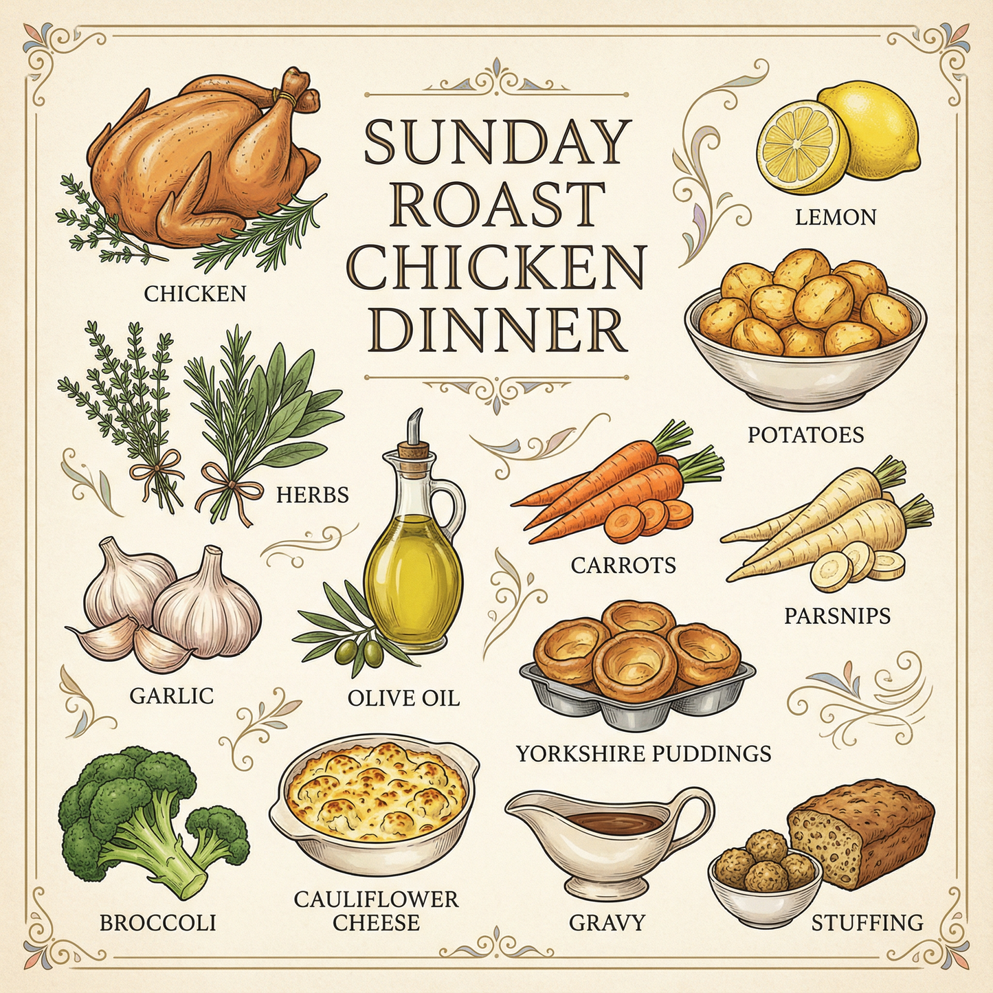 Sunday Roast Chicken Dinner