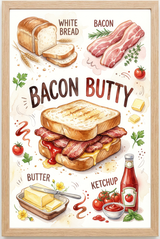 Bacon Butty Close Frame mockup