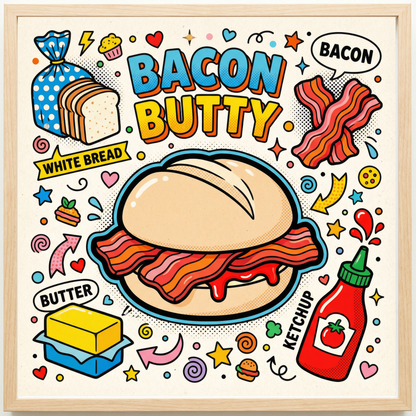 Bacon Butty Close Frame mockup