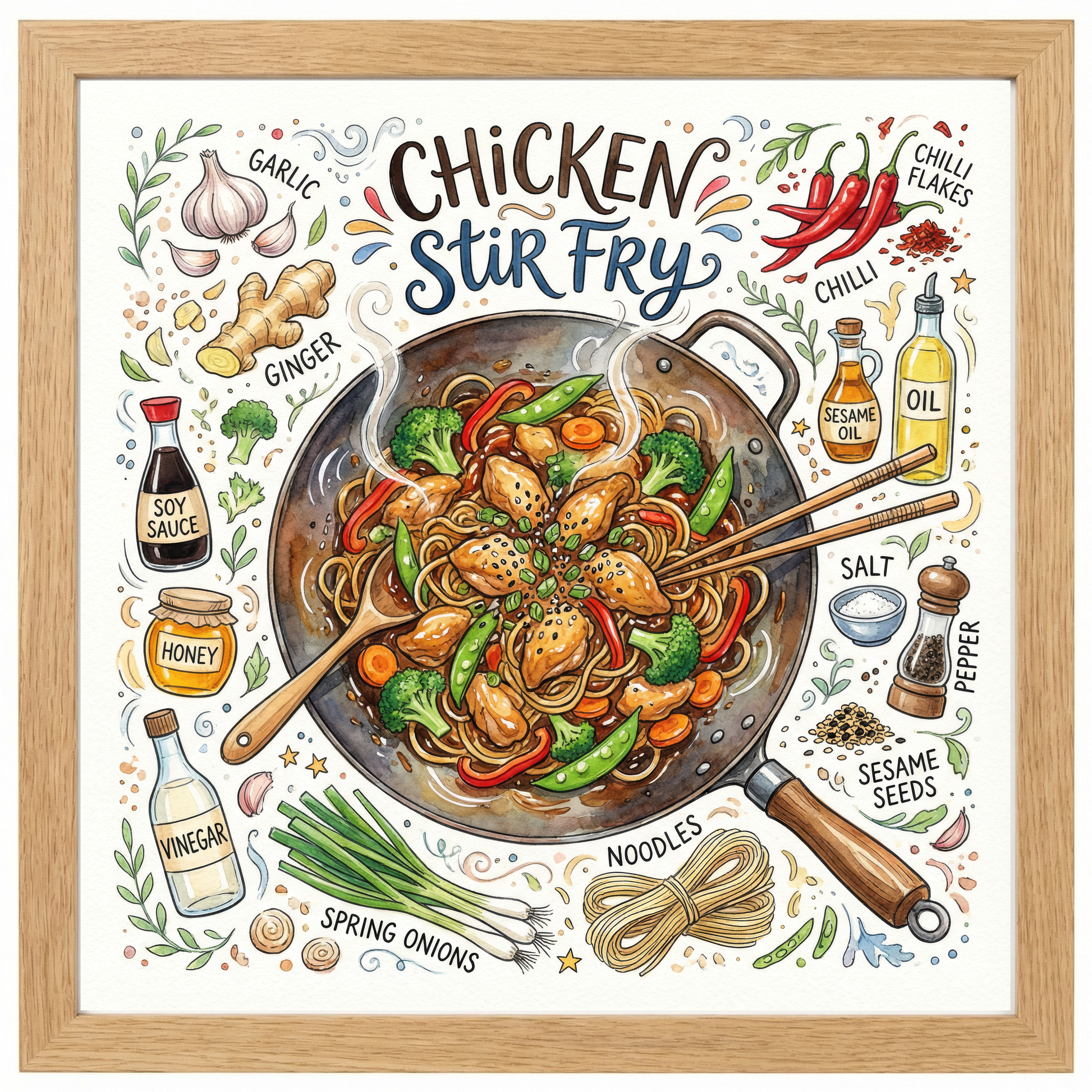 Chicken Stir Fry Close Frame mockup