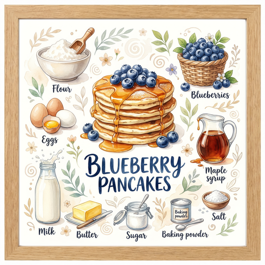 Blueberry Pancakes Close Frame mockup