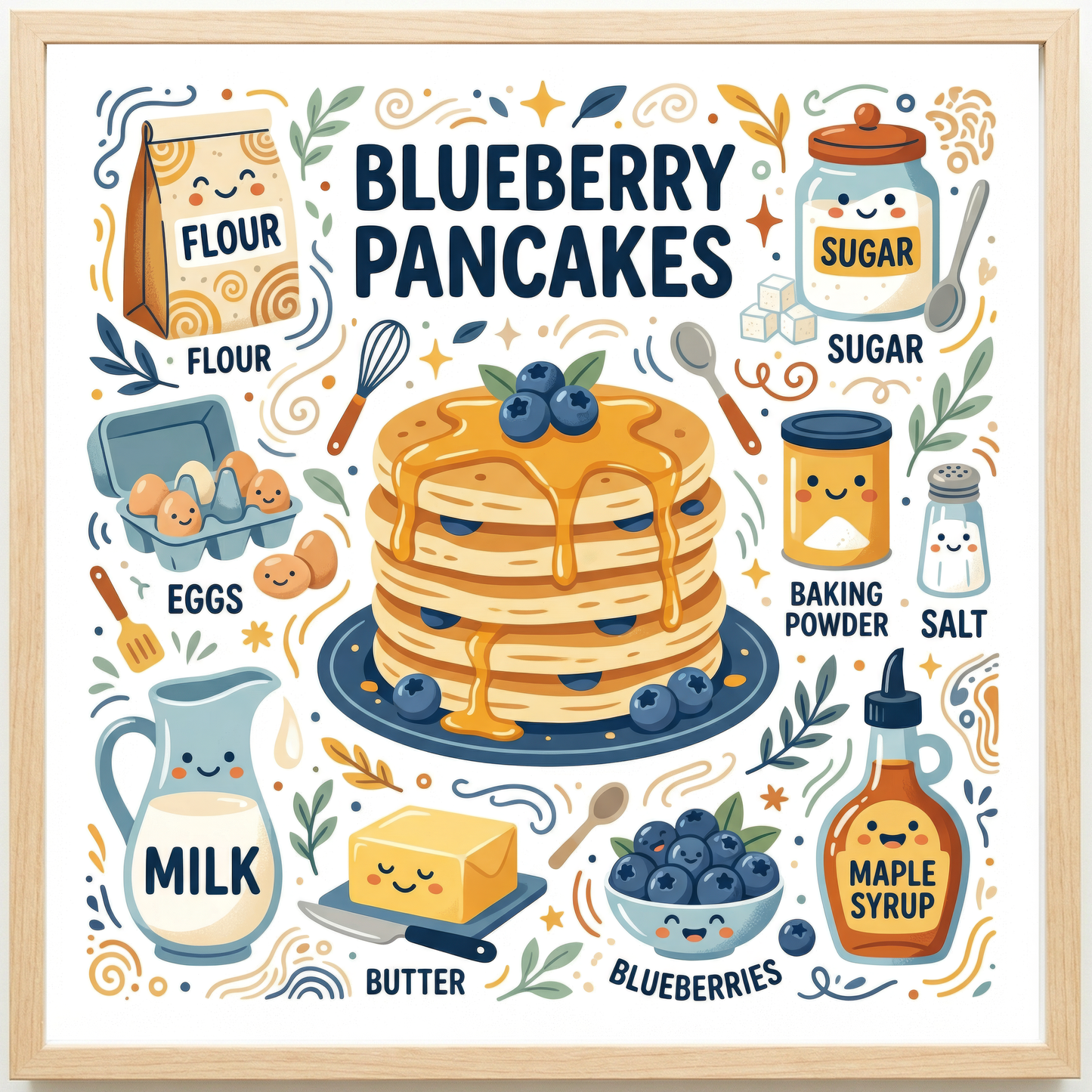 Blueberry Pancakes Close Frame mockup