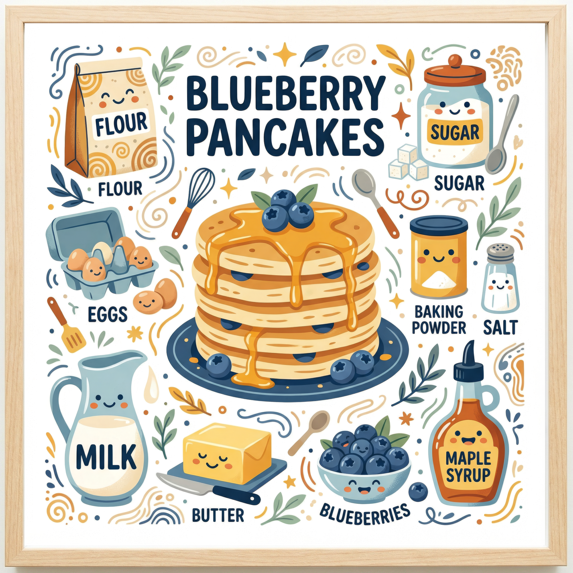 Blueberry Pancakes Close Frame mockup