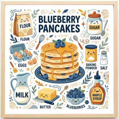 Blueberry Pancakes Close Frame mockup