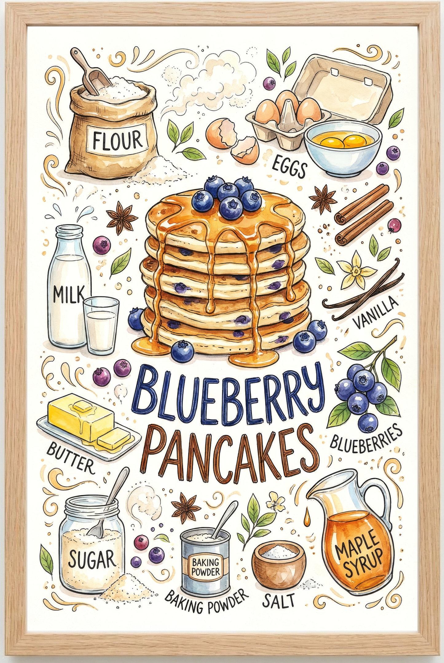 Blueberry Pancakes Close Frame mockup