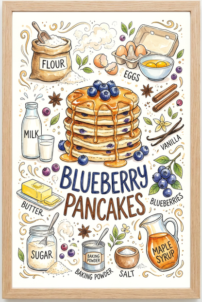 Blueberry Pancakes Close Frame mockup