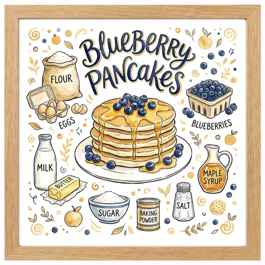 Blueberry Pancakes Close Frame mockup