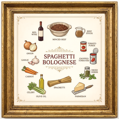 Spaghetti Bolognese Close Frame mockup