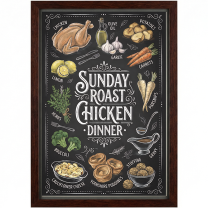 Sunday Roast Chicken Dinner Close Frame mockup