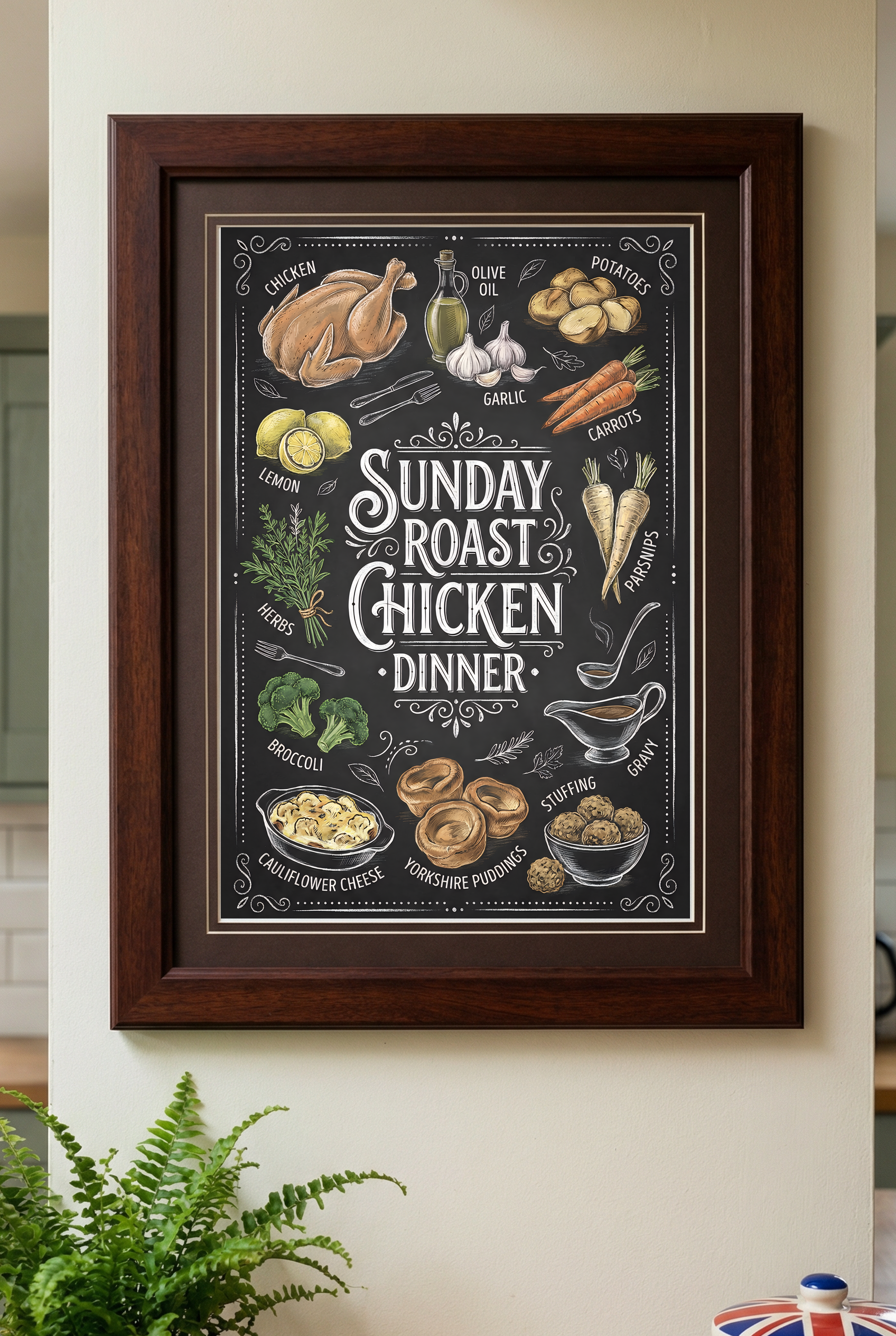 Sunday Roast Chicken Dinner Lifestyle mockup