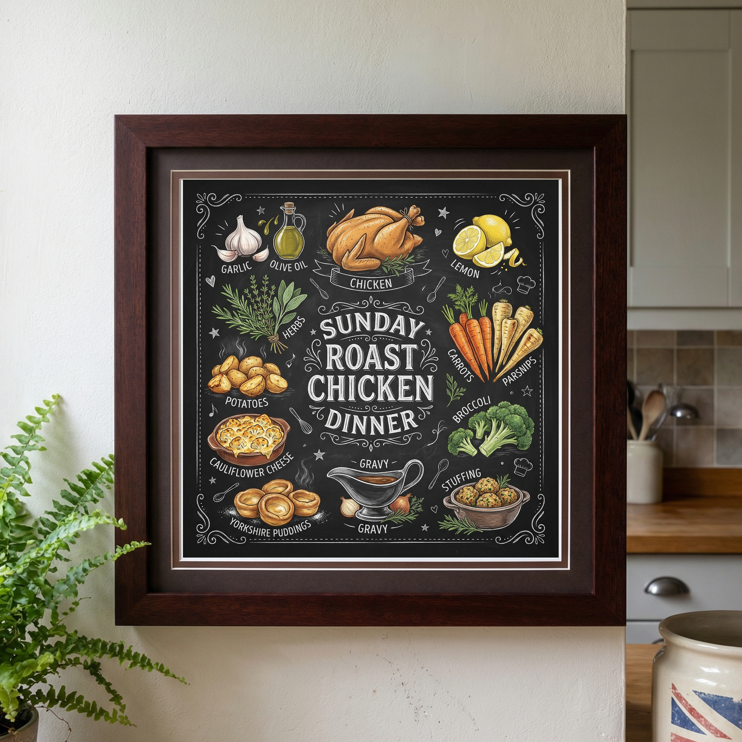 Sunday Roast Chicken Dinner Lifestyle mockup
