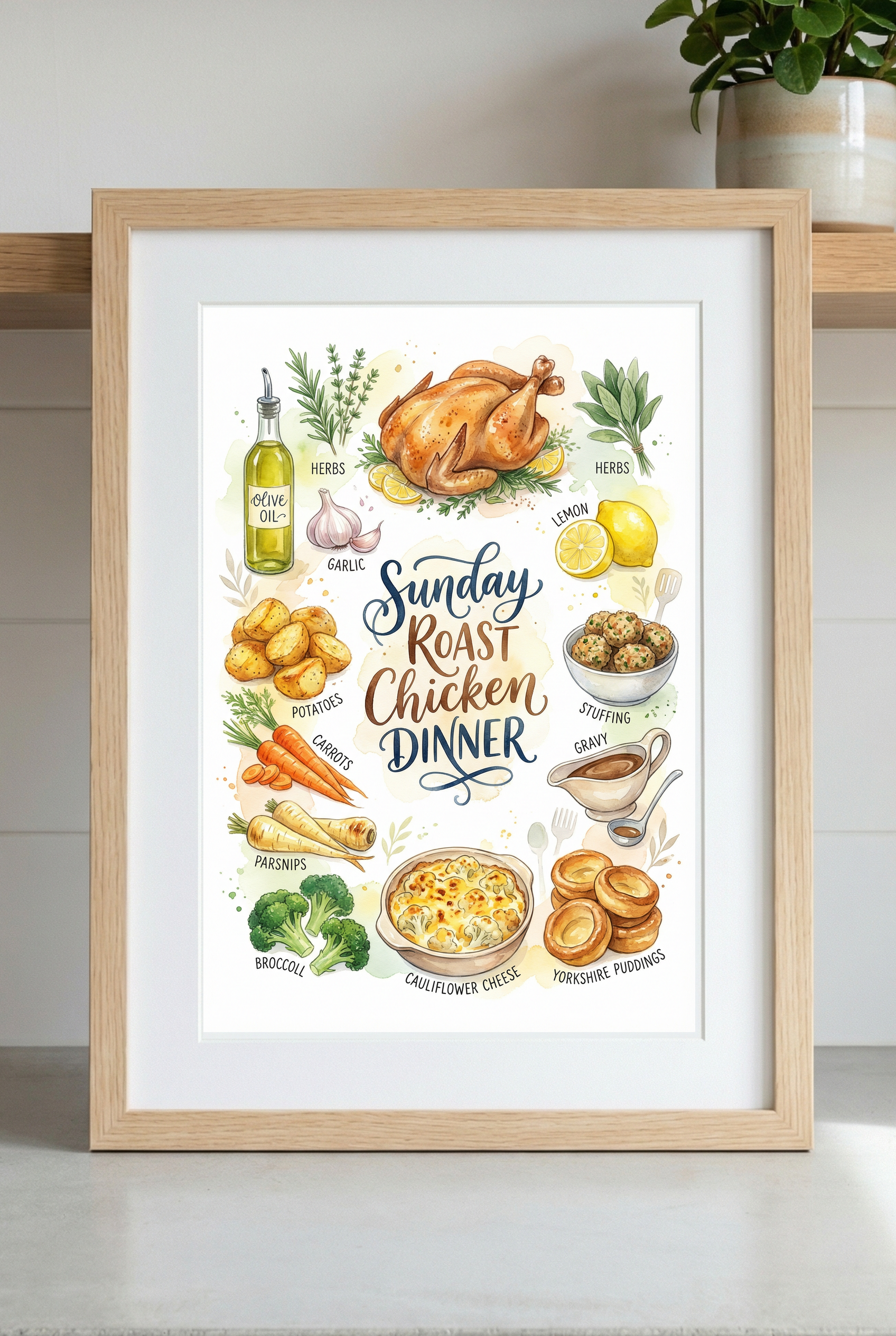 Sunday Roast Chicken Dinner Lifestyle mockup