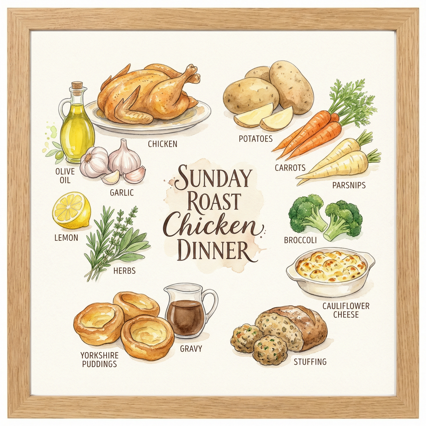 Sunday Roast Chicken Dinner Close Frame mockup
