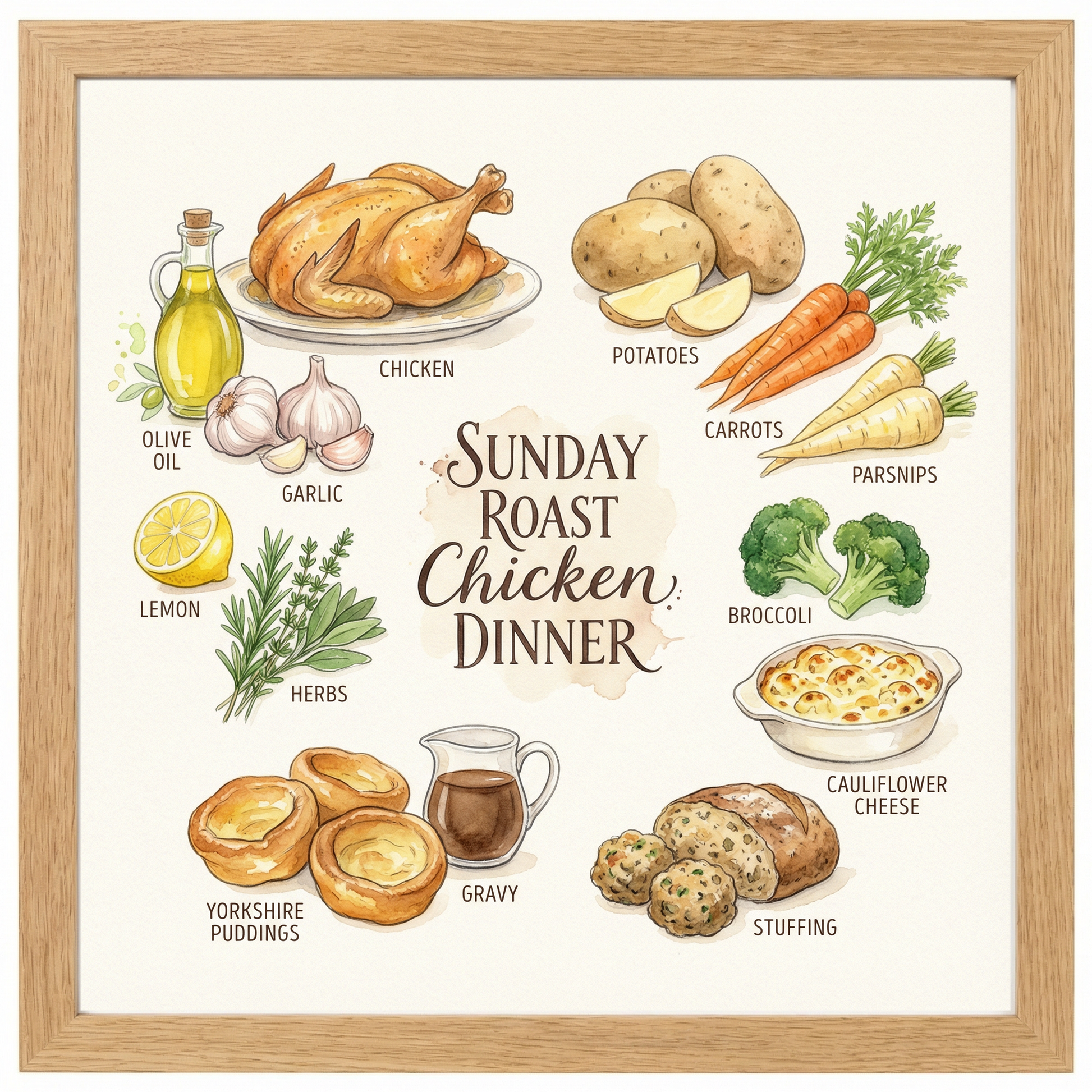 Sunday Roast Chicken Dinner Close Frame mockup