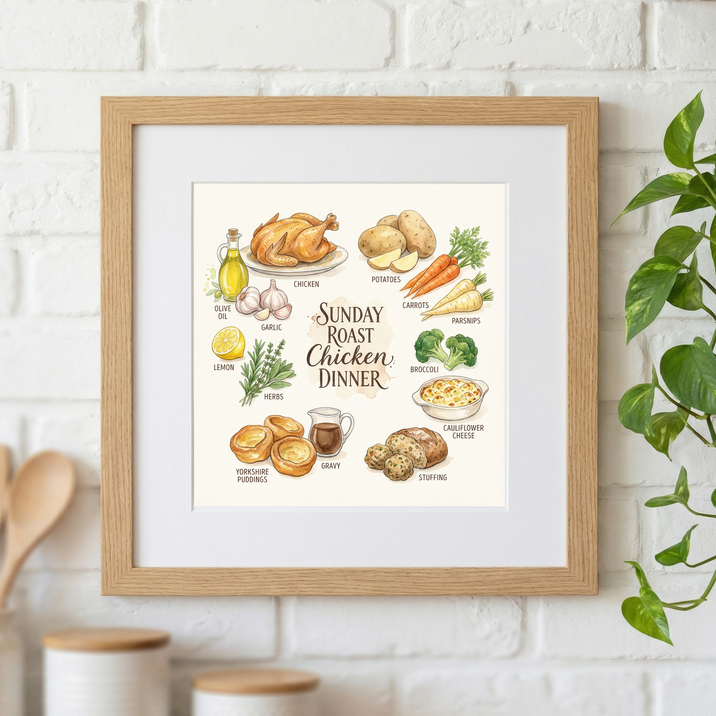 Sunday Roast Chicken Dinner Lifestyle mockup