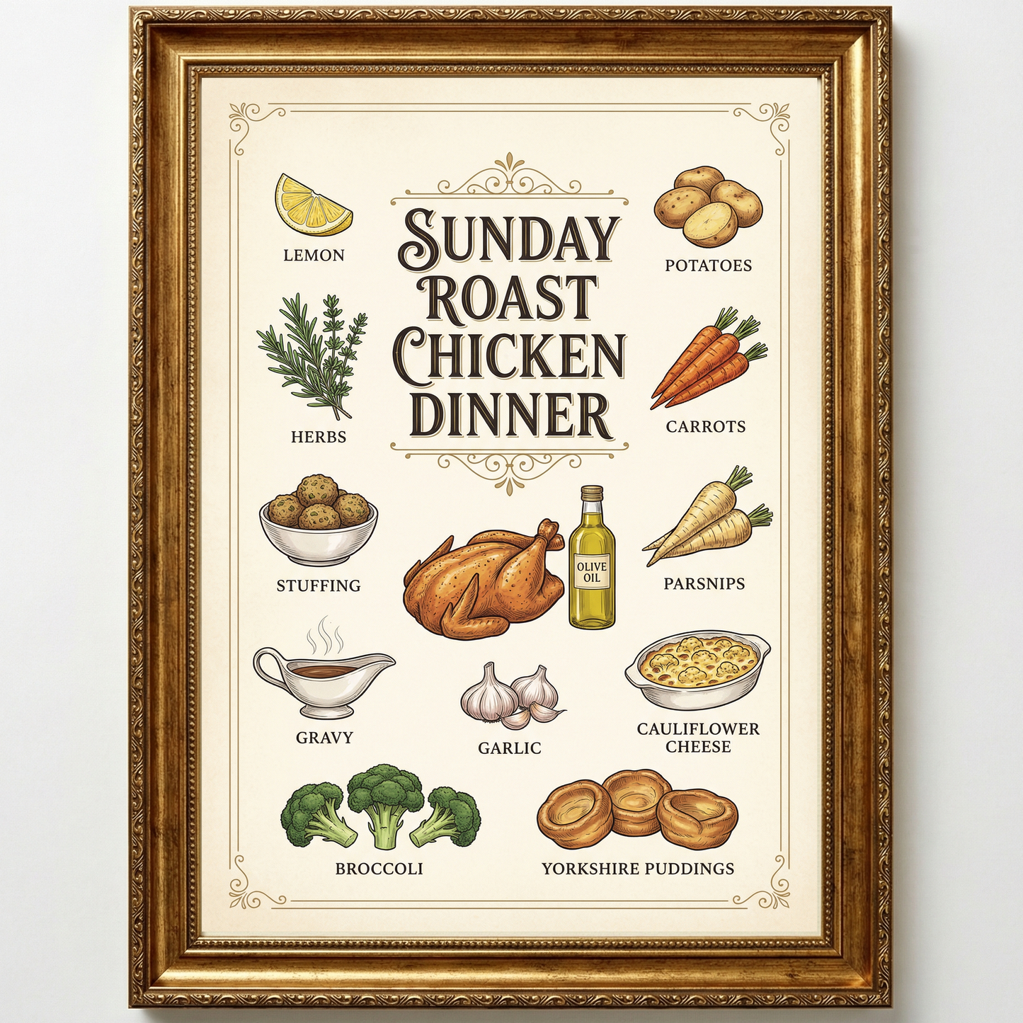 Sunday Roast Chicken Dinner Close Frame mockup