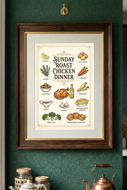 Sunday Roast Chicken Dinner Lifestyle mockup