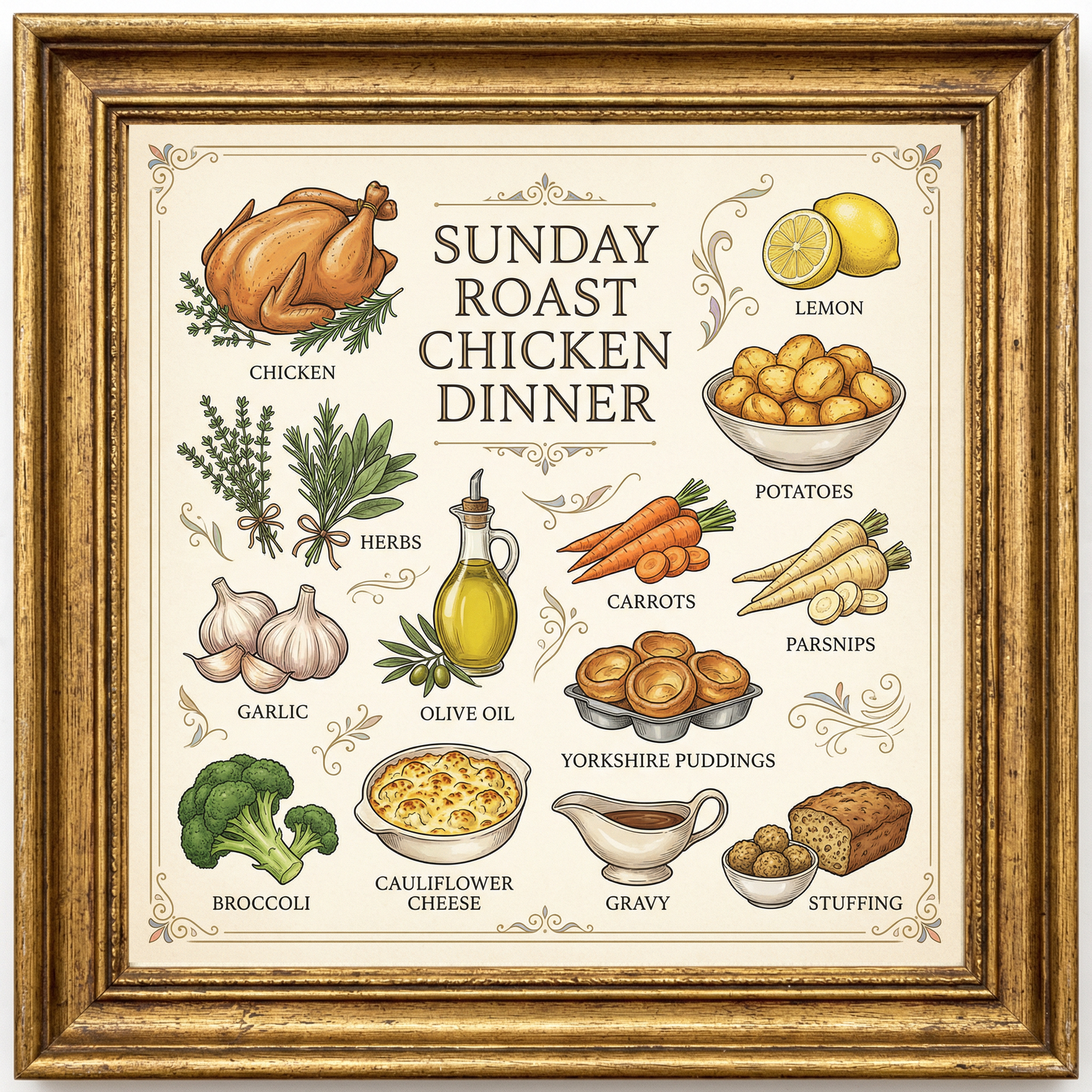 Sunday Roast Chicken Dinner Close Frame mockup