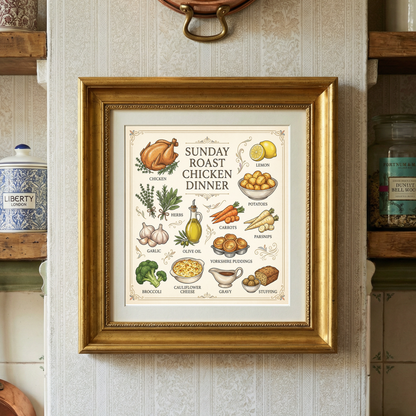 Sunday Roast Chicken Dinner Lifestyle mockup