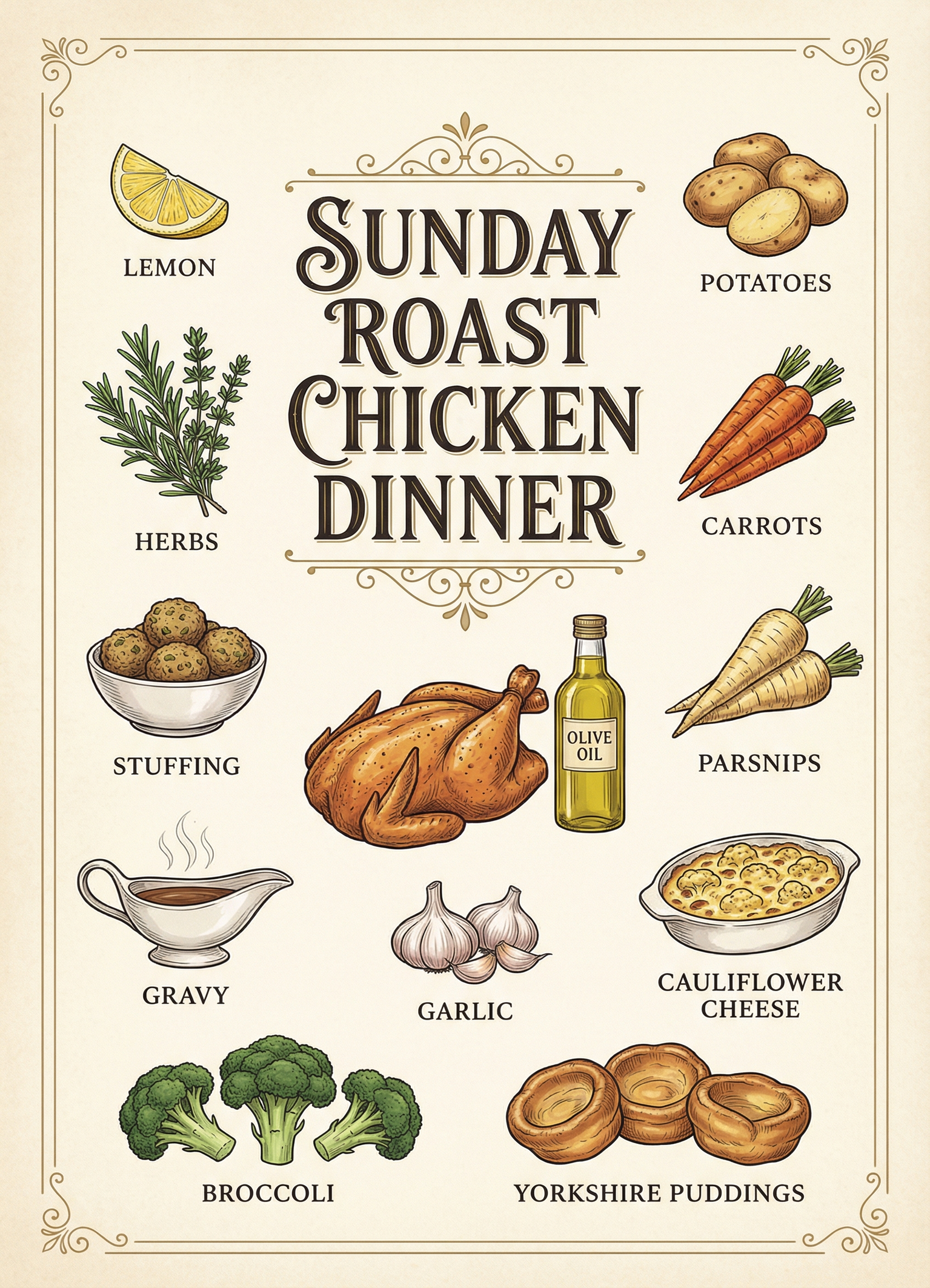 Sunday Roast Chicken Dinner